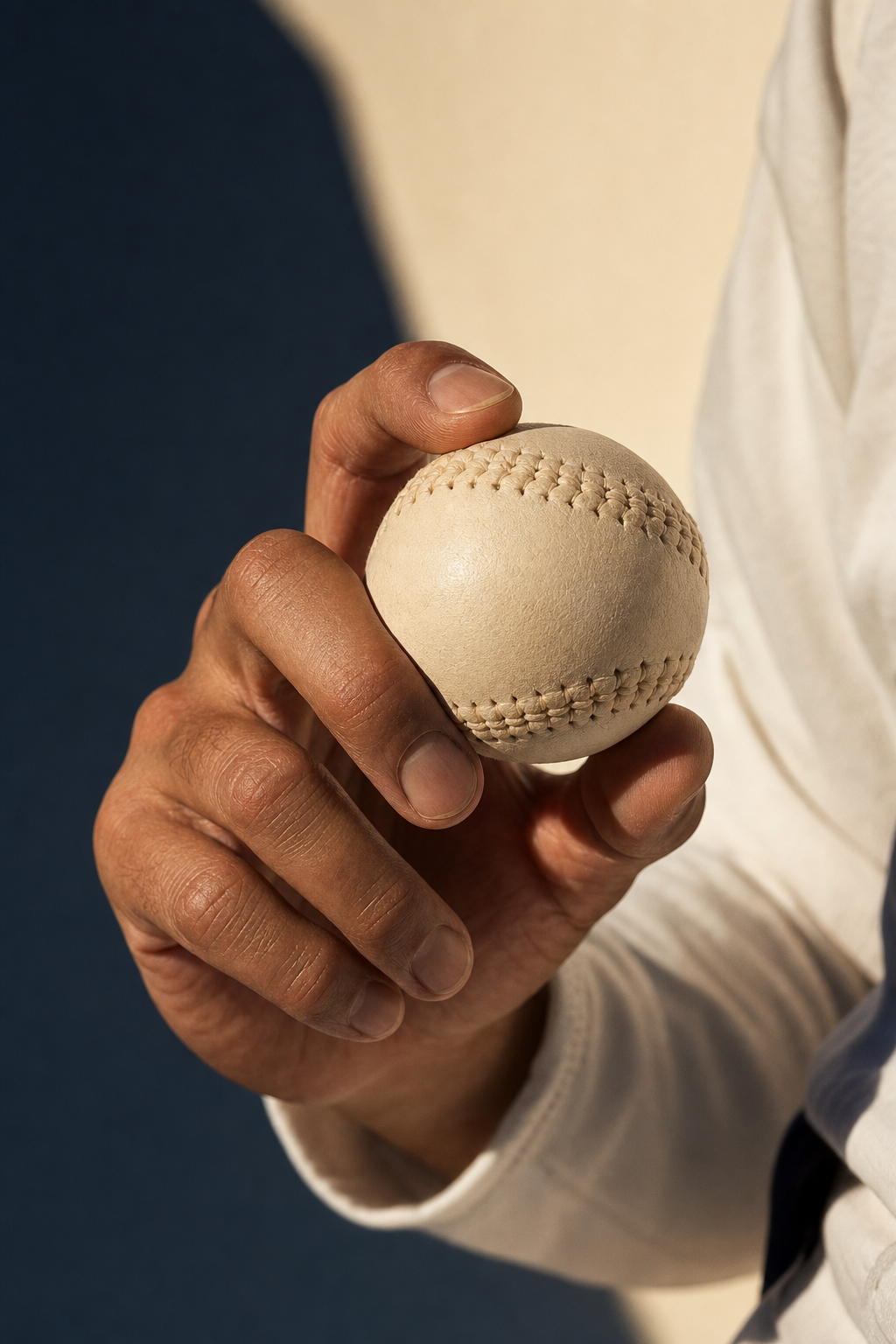 A Jai Alai pelota held between fingers